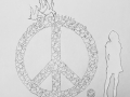 Peace mit Silouette